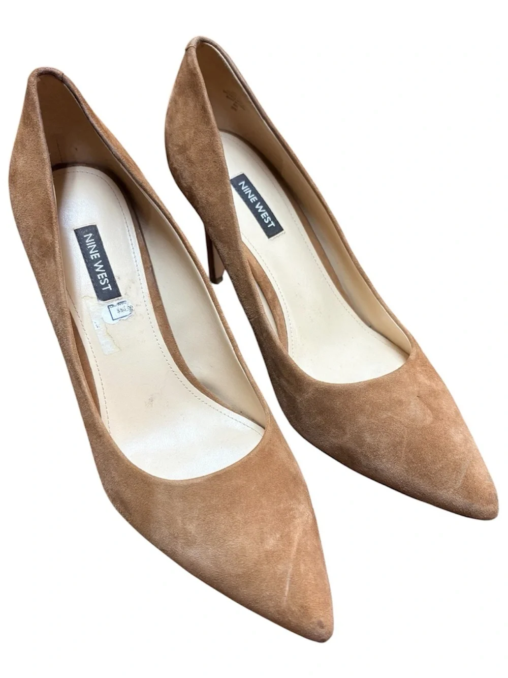 Nine West Ezra Tan Camel Suede Leather Pointed-Toe Stiletto Pump Size 10.5